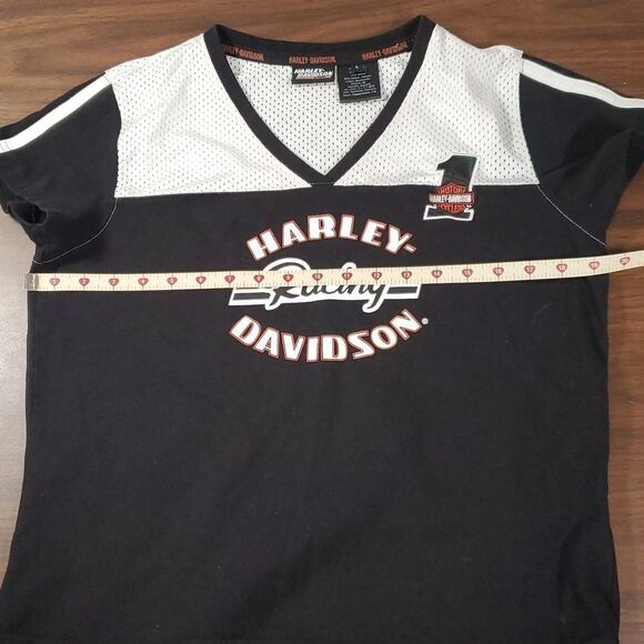 Harley Davidson Racing Short Sleeve Jersey Patch T-Shirt Tee Shirt Large - Picture 9 of 10